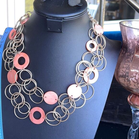 Loft Necklace Layered Coral & Gold  $18ea or Bundle3/$30 - Picture 5 of 8
